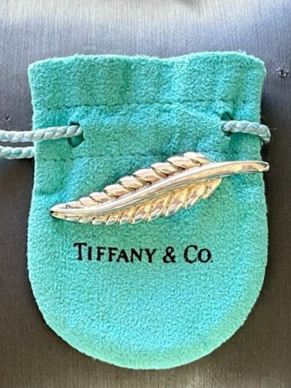 Vintage Tiffany & Co. Nature Leaf/Feather Pendant Sterling Silver 925